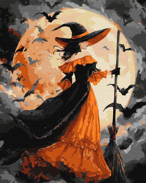 Картина за номерами Ideyka Відьма при місяці 40x50 см (Id-KHO8690)