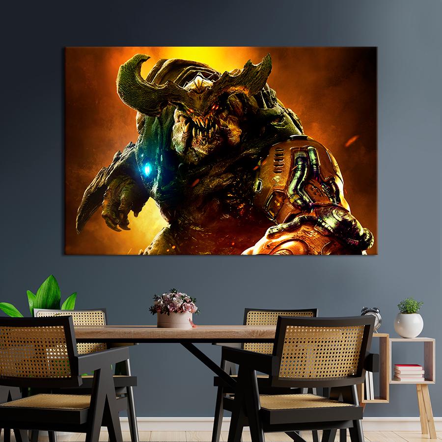 Настенний декор Кибердемон игра Doom 120x80 см (A163-1)
