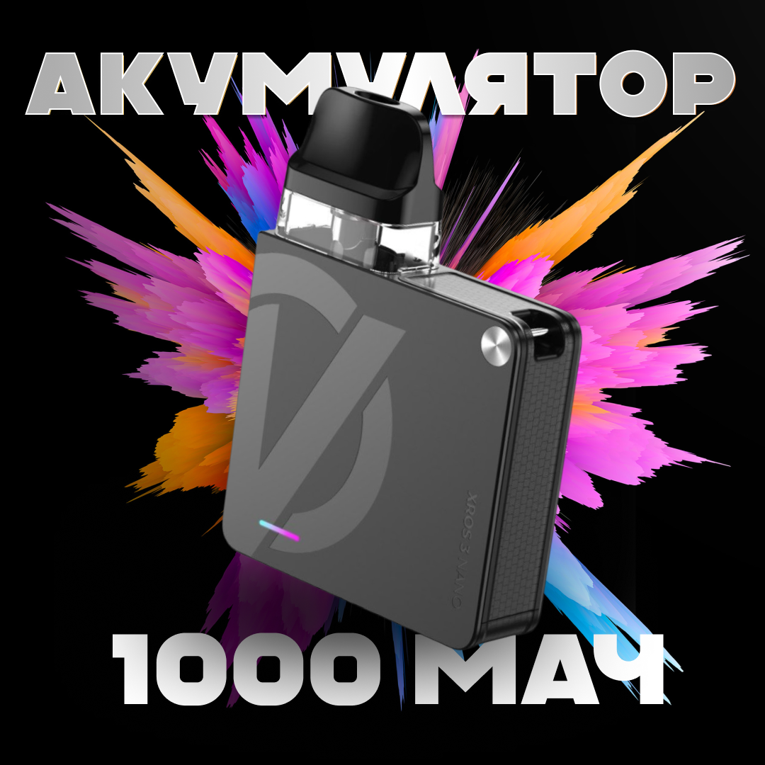 POD-система Vaporesso XROS 3 Nano Pod Kit многоразовая 1000 mAh 2 мл 2 картриджа в комплекте Black (96d73520) - фото 7