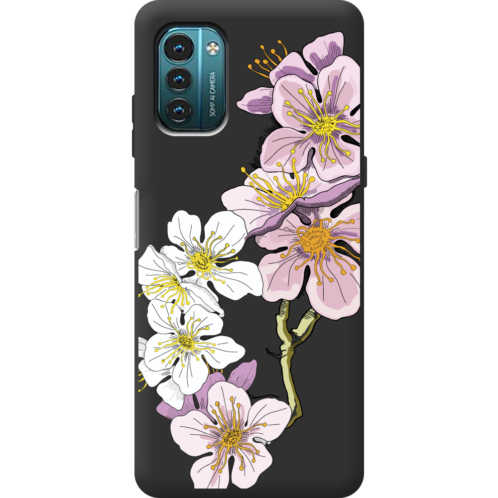 Чехол BoxFace Nokia G21 Cherry Blossom Черный силикон (44288-cc4-44291)