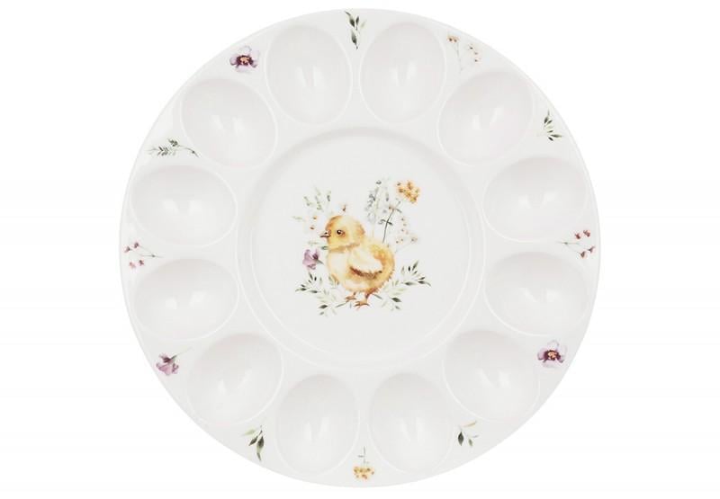 Блюдо для яиц и кулича пасхальное Весенняя История D 26х2,4 см (K097) Блюдо для яиц и кулича пасхальное Весенняя История D 26х2,4 см (K097)