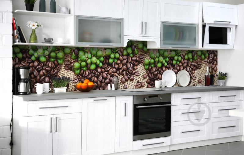 Скинали на кухню Zatarga «Кофейные плоды» 600х2500 мм виниловая 3Д наклейка кухонный фартук самоклеящаяся Скинали на кухню Zatarga «Кофейные плоды» 600х2500 мм виниловая 3Д наклейка кухонный фартук самоклеящаяся