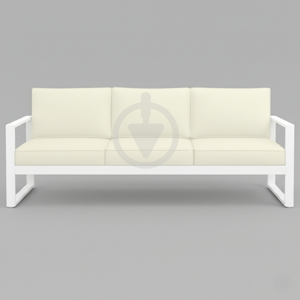 Диван металлический AVVS tech Бостон уличный лофт с подлокотниками оксфорд 250 см Бежевый/Белый (30067076) - фото 2