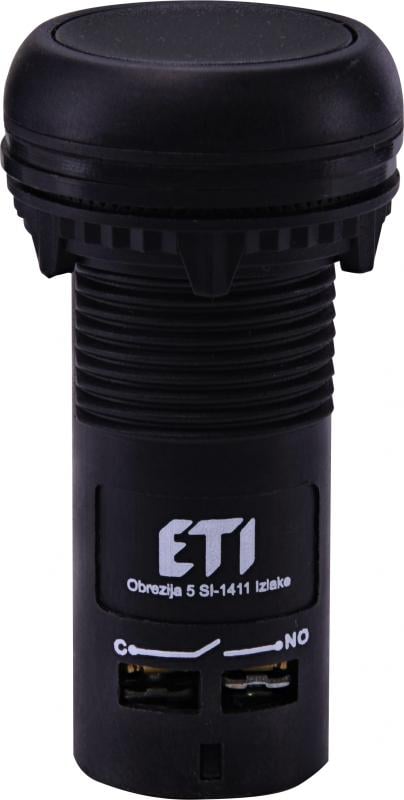 Кнопка керування ETI ECF-11-C 1NO+1NC 22 мм Чорний (4771473)