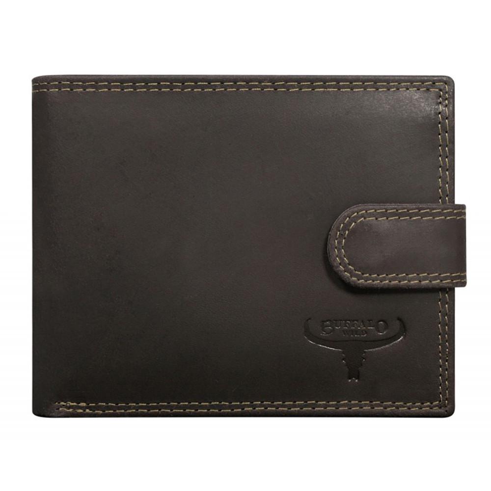 Портмоне мужское кожаное Buffalo Wild N992L-B-MHU на кнопке Коричневый матовый (1164514975)