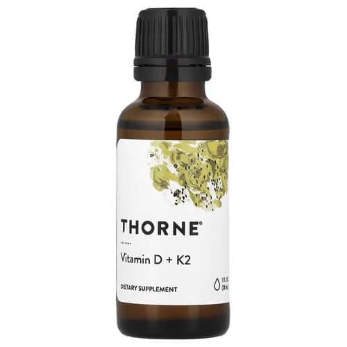 Витамин D3+K-2 Thorne Vitamin D+K2 30 мл (THR-50001)