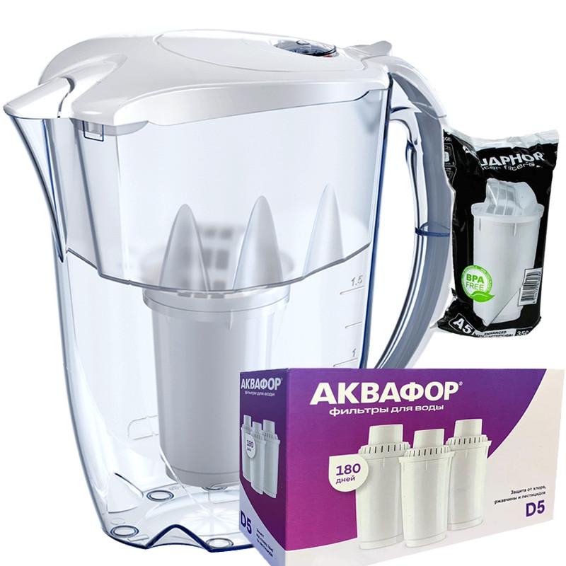 Фильтр-кувшин Аквафор Арктик А5 с тремя модулями D5 Белый (2333611264)