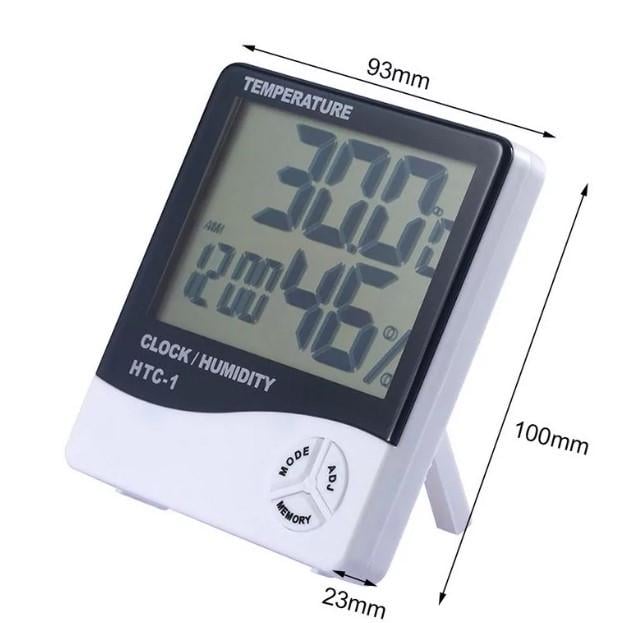 Термометр цифровий HTC-1 годинник/гігрометр (5715) - фото 6