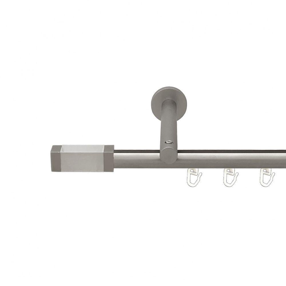 Карниз металлический Orvit Квадро однорядный цилиндр на профиль 16 см профильная труба Сатин 19 мм 240 см (00-00015112)