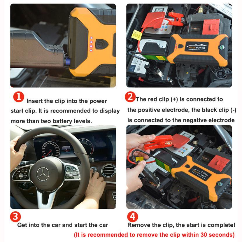 Пускозарядний автомобільний пристрій Jumpstarter 27JX 12В/2А з акумулятором на 99800mAh та ліхтарем (604e25f4) - фото 10