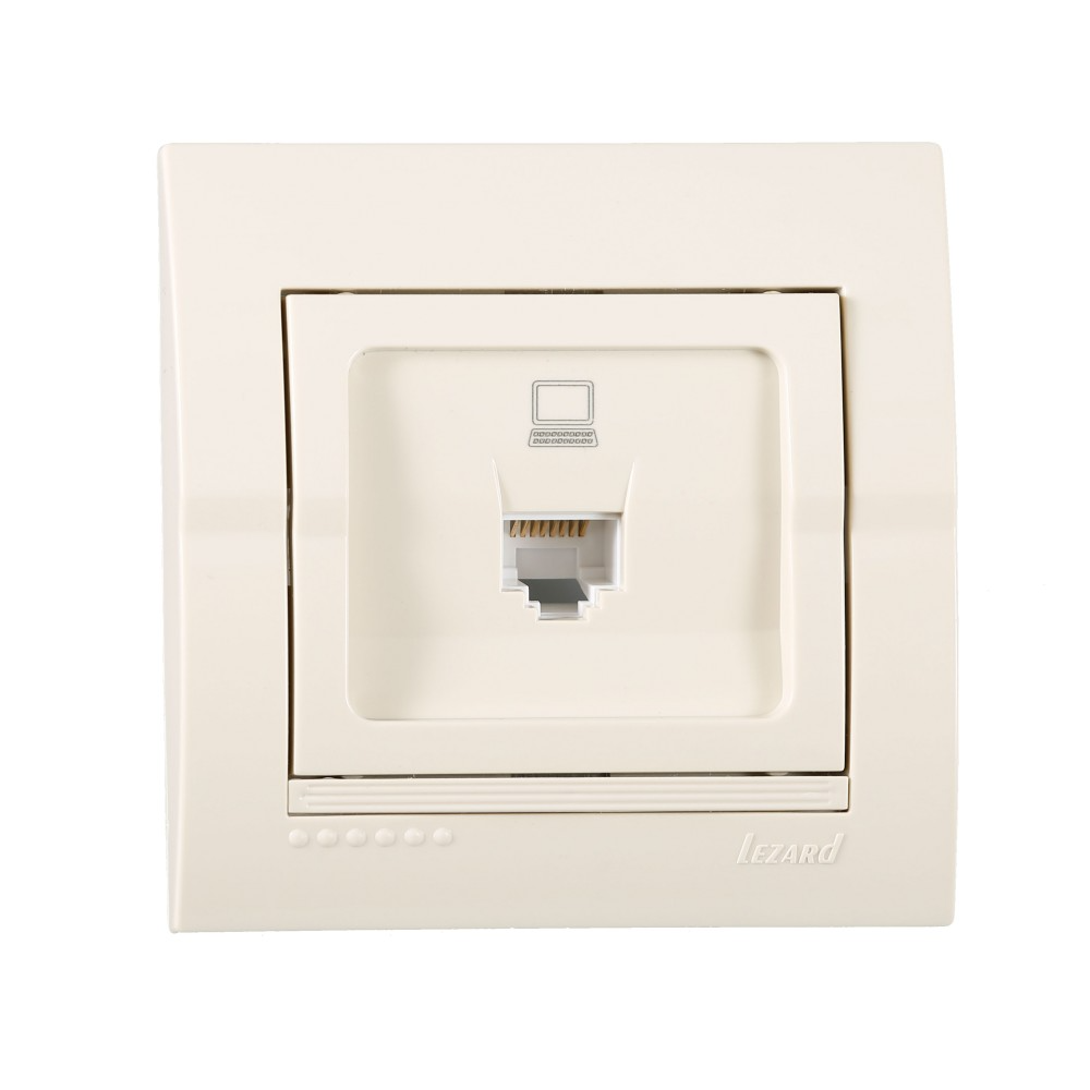 Розетка компьютерная Lezard Deriy Кремовый