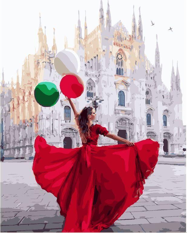 Картина по номерам Brushme "Девушка у собора Дуомо" (GX24908) Картина по номерам Brushme "Девушка у собора Дуомо" (GX24908)