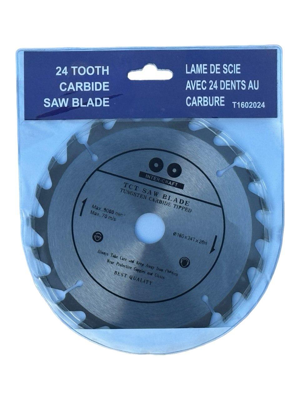 Диск пристальный по дереву Inter-Craft 160х20 мм 24 зубов