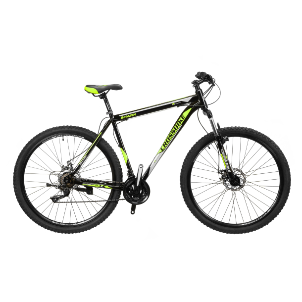 Велосипед CrossBike Shark 29" 19,5" 2022 Черный/Зеленый/Серый