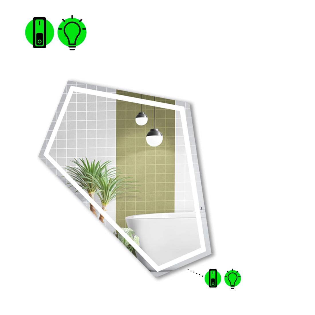 Дзеркало з LED підсвіткою Modulo 1 з механічним вмикачем 100x85 см (8738511)