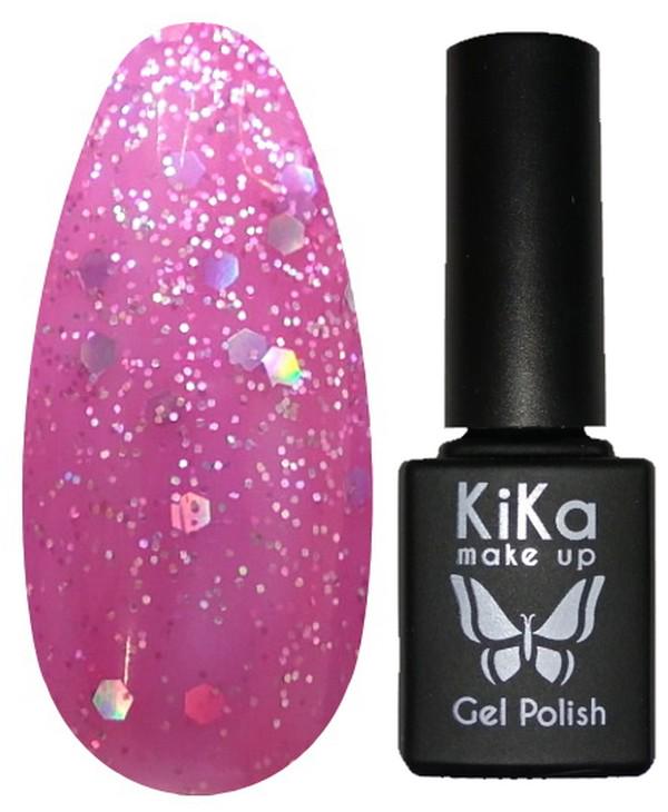 Гель-лак Kika №125 с блестками 8,5 мл Малиновый (KGP-125)