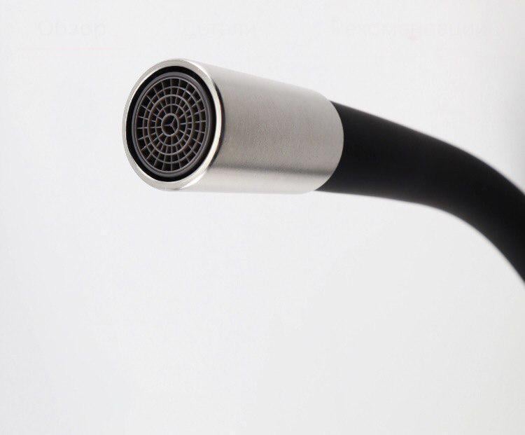 Смеситель для кухни с гибким изливом Alpen Черный - фото 3