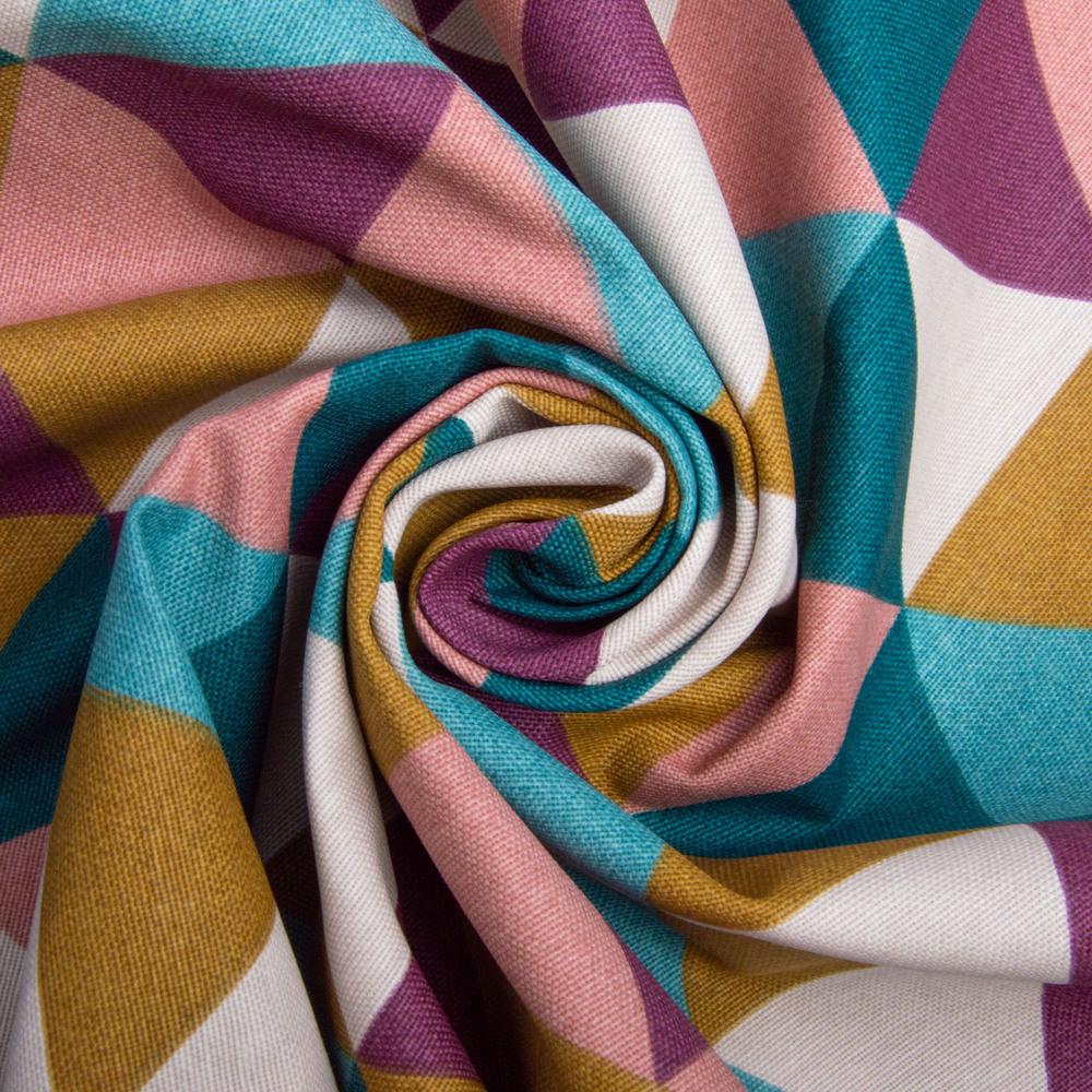 Ткань декоративная хлопок Треугольники с водоотталкивающей пропиткой V-08 Бордовый (2361618241)