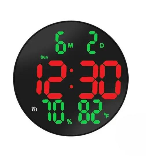 Часы настенные электронные DS-3813L с красно-зеленой подсветкой Black (9958)