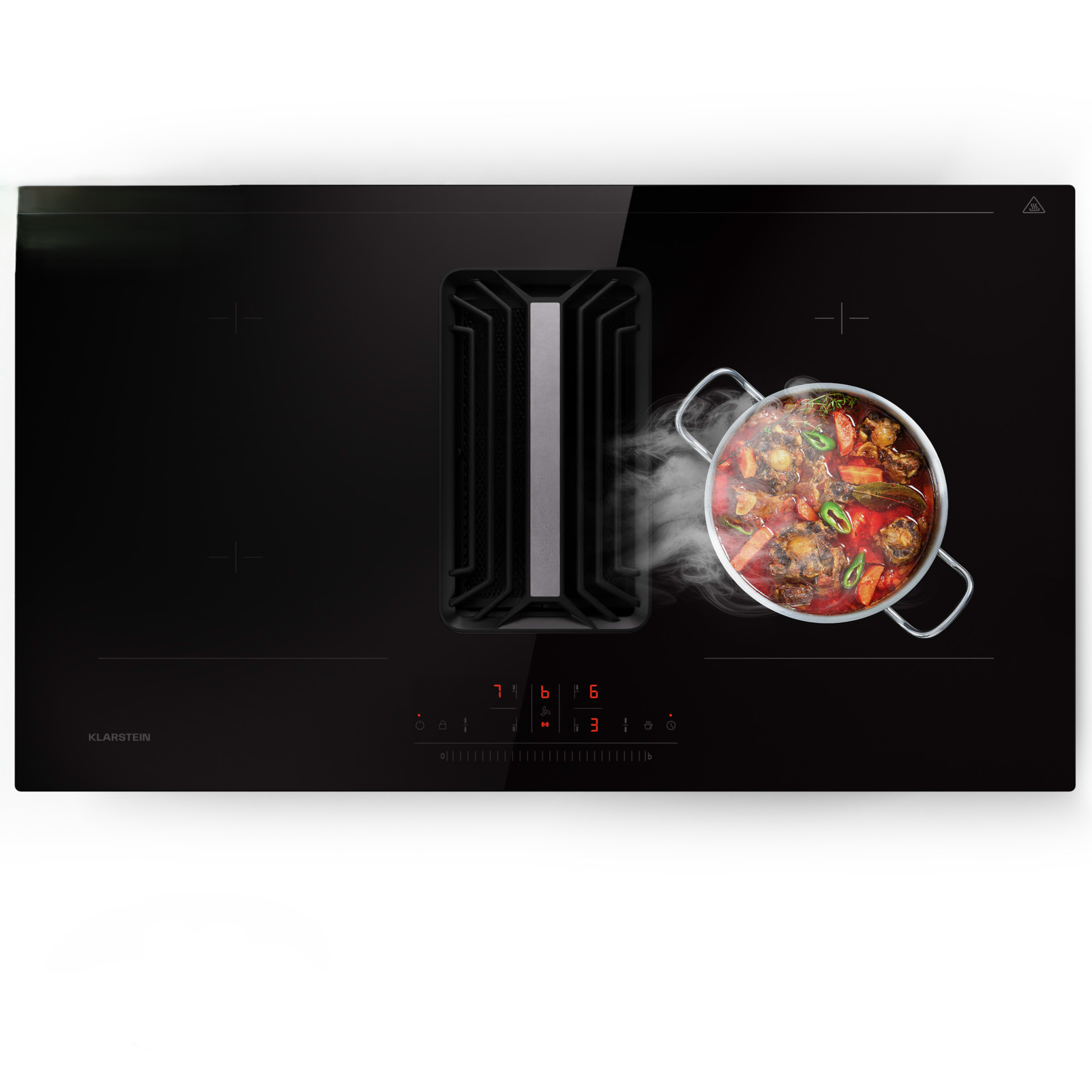 Варильна поверхня індукційна KLARSTEIN AirJet 90 DownAir з витяжкою 754 м3/год 7200 Вт (10045577)