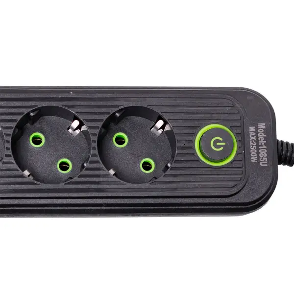 Фильтр-удлинитель сетевой EURO 4 розетки 3 USB и с быстрой зарядкой 2,8 м Черный (147-107- HP-5-13MF) - фото 8 Фильтр-удлинитель сетевой EURO 4 розетки 3 USB и с быстрой зарядкой 2,8 м Черный (147-107- HP-5-13MF) - фото 8