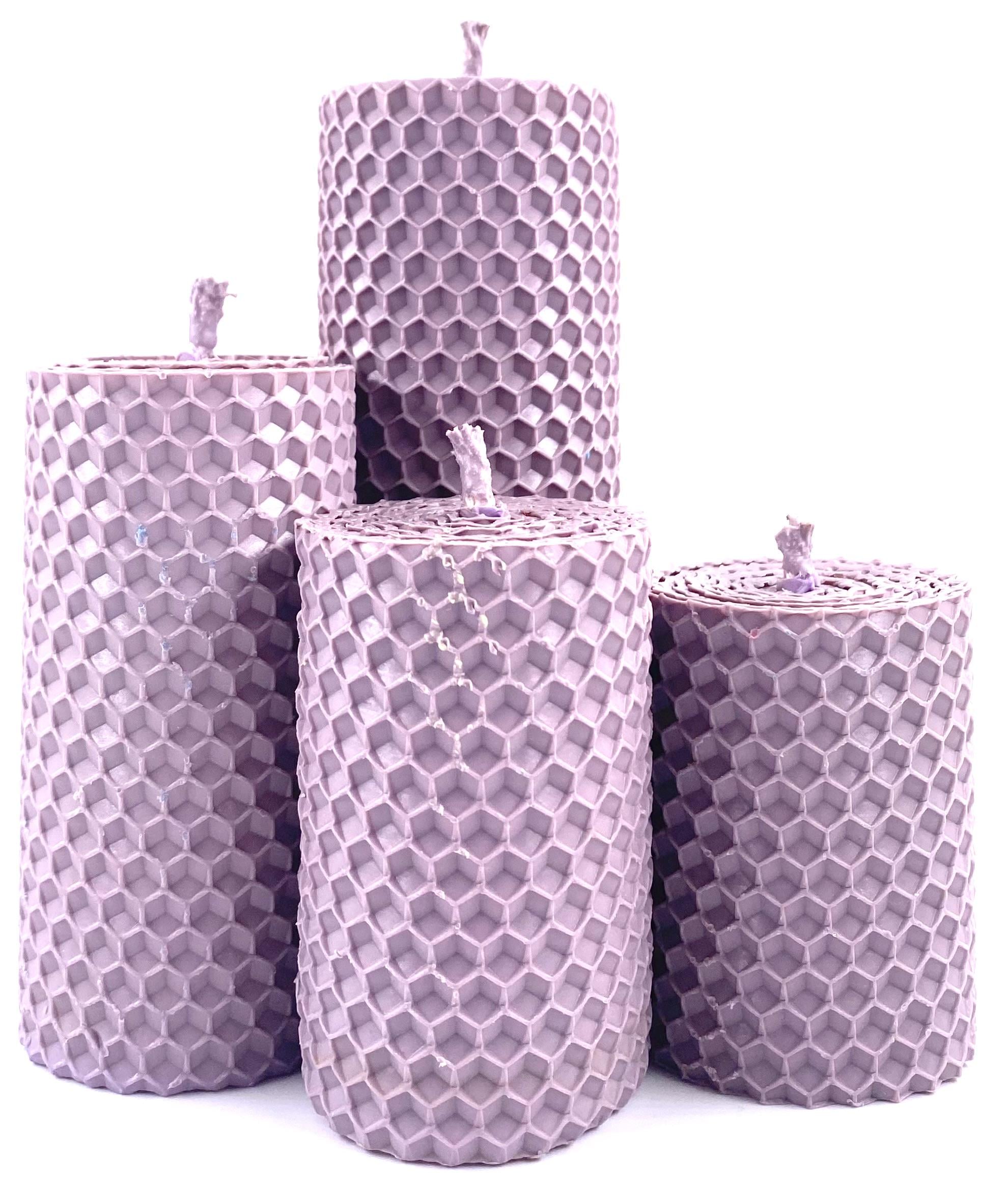 Набор 4-х декоративных свечей из натуральной вощины Лавандовий (1789)