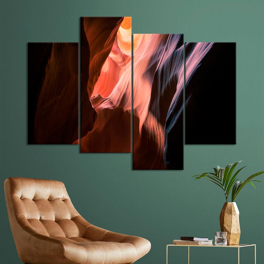 Картина Абстрактный коричневый каньон 89x56 см (A899-4)