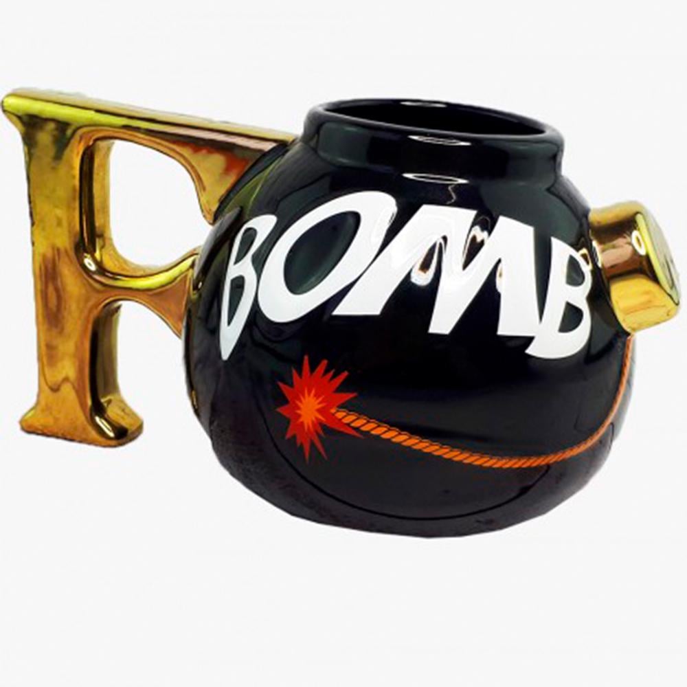 Кружка фігурна Бомба 600 мл Чорний/Золотистий