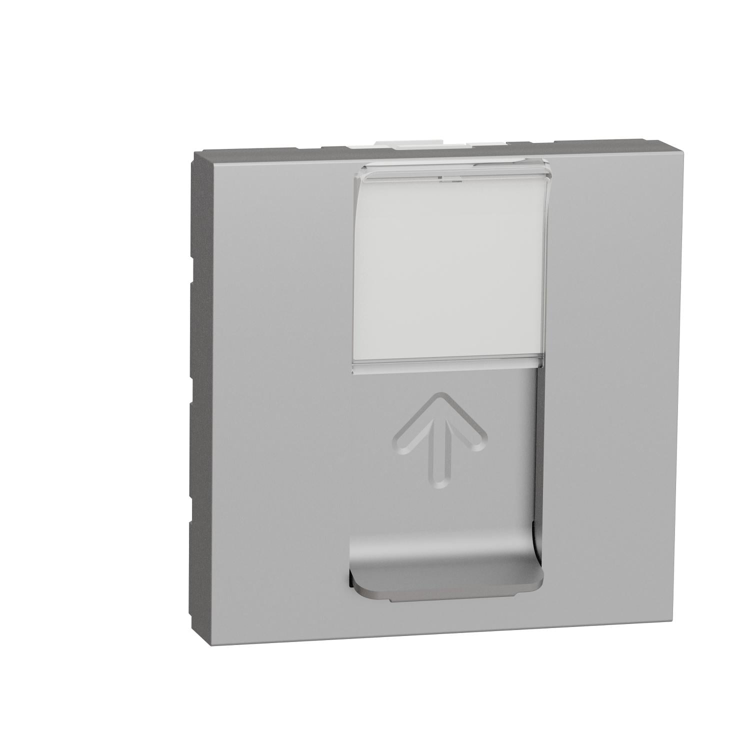 Розетка компьютерная Schneider Electric Unica New RJ45 6 STP 2 модуля Алюминий (NU341730)