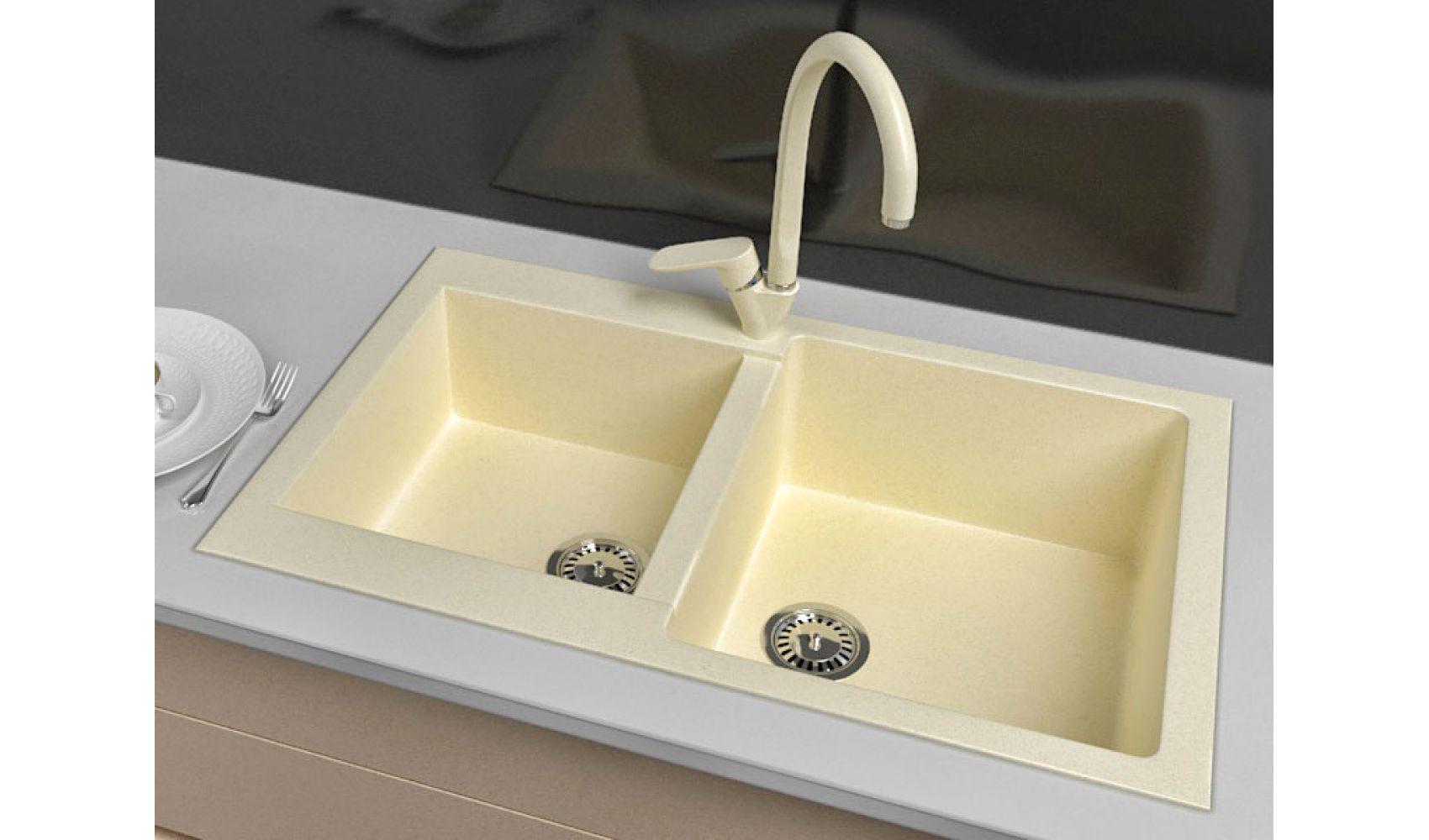 Кухонна мийка Lexona Status Compact гранітна Бежевий - фото 3