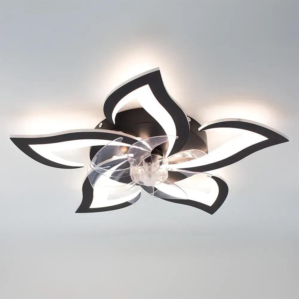 Люстра светодиодная управляемая ESLLSE FAN ELLA с вентилятором 72/18W 5F/APP/680х120/220V/IP20 Black/White (27712788)