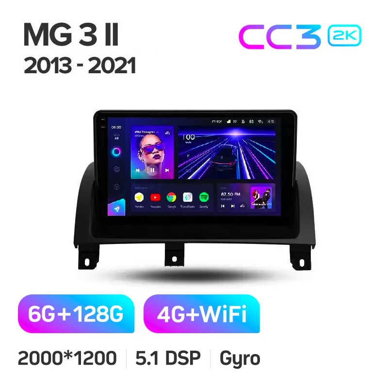 Автомагнитола штатная Teyes CC3 2К для MG 3 II Cross 2013-2021 Android CC3 2К 6+128G Wi-Fi+4G (1877986620) - фото 2