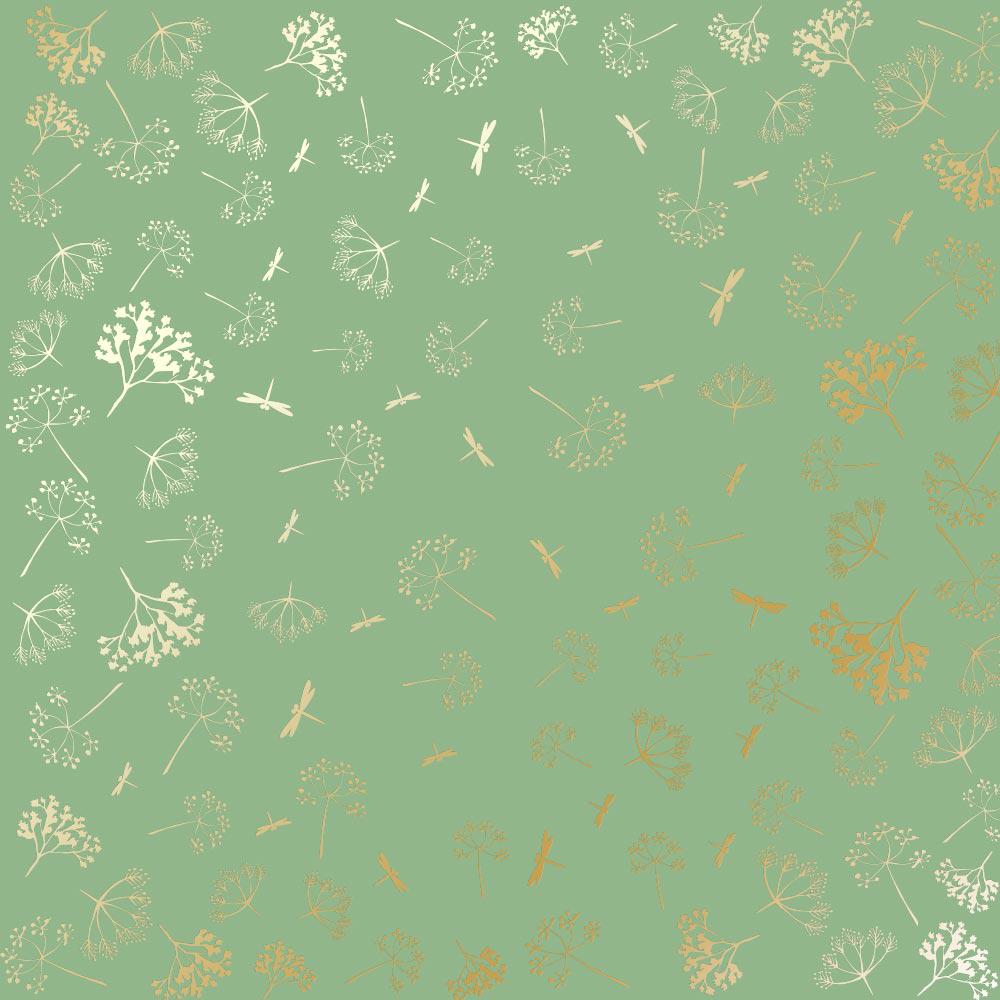 Лист бумаги односторонний Golden Dill с фольгированием 30,5х30,5 см Avocado