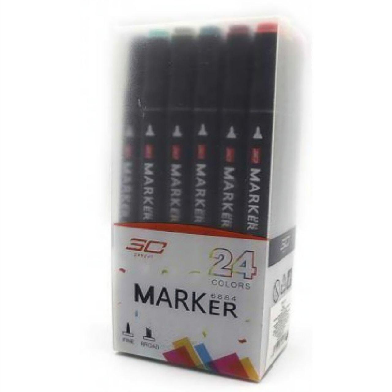 Набор скетч-маркеров Josef Otten SC Professional 24 цветов скошенный круглый наконечник 1х1х14,5 см - фото 1
