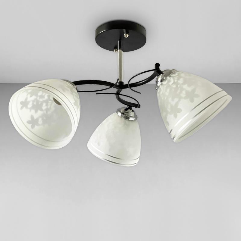 Люстра стельова Light House SW-18156/3A 400х400х270 мм Чорний/Хром