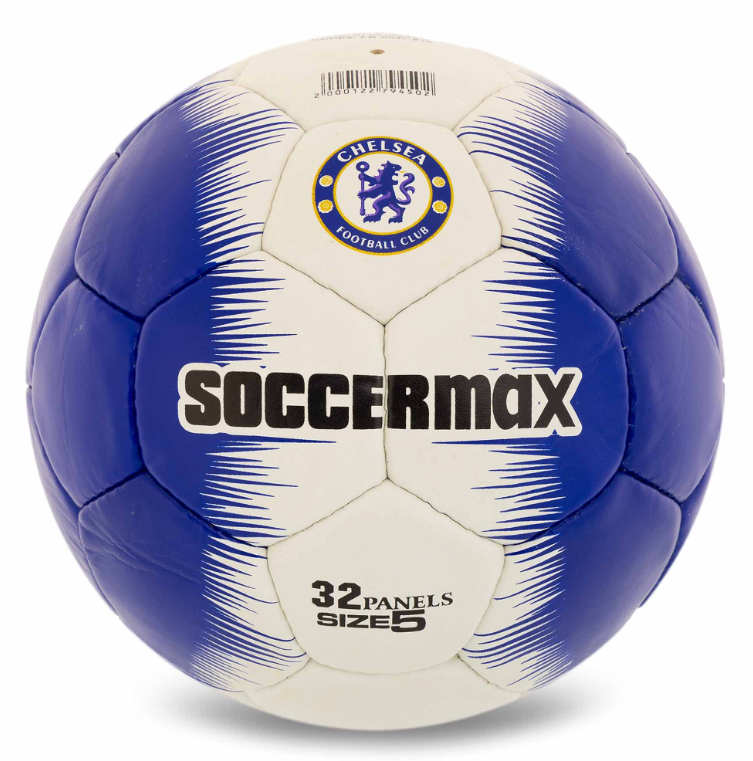 Мяч футбольный SOCCERMAX CHELSEA FB-0047-819 №5 PU Гриппи сшит вручную (29655085)
