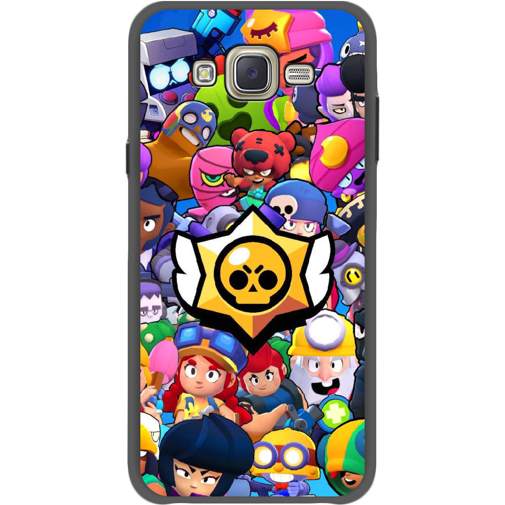 Чехол BoxFace Samsung J700H Galaxy J7 Brawl Stars Черный силикон (24496-up2389-35121)