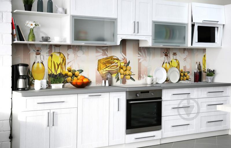 Скинали на кухню Zatarga «Сверкающая олива» 600х3000 мм виниловая 3Д наклейка кухонный фартук самоклеящаяся