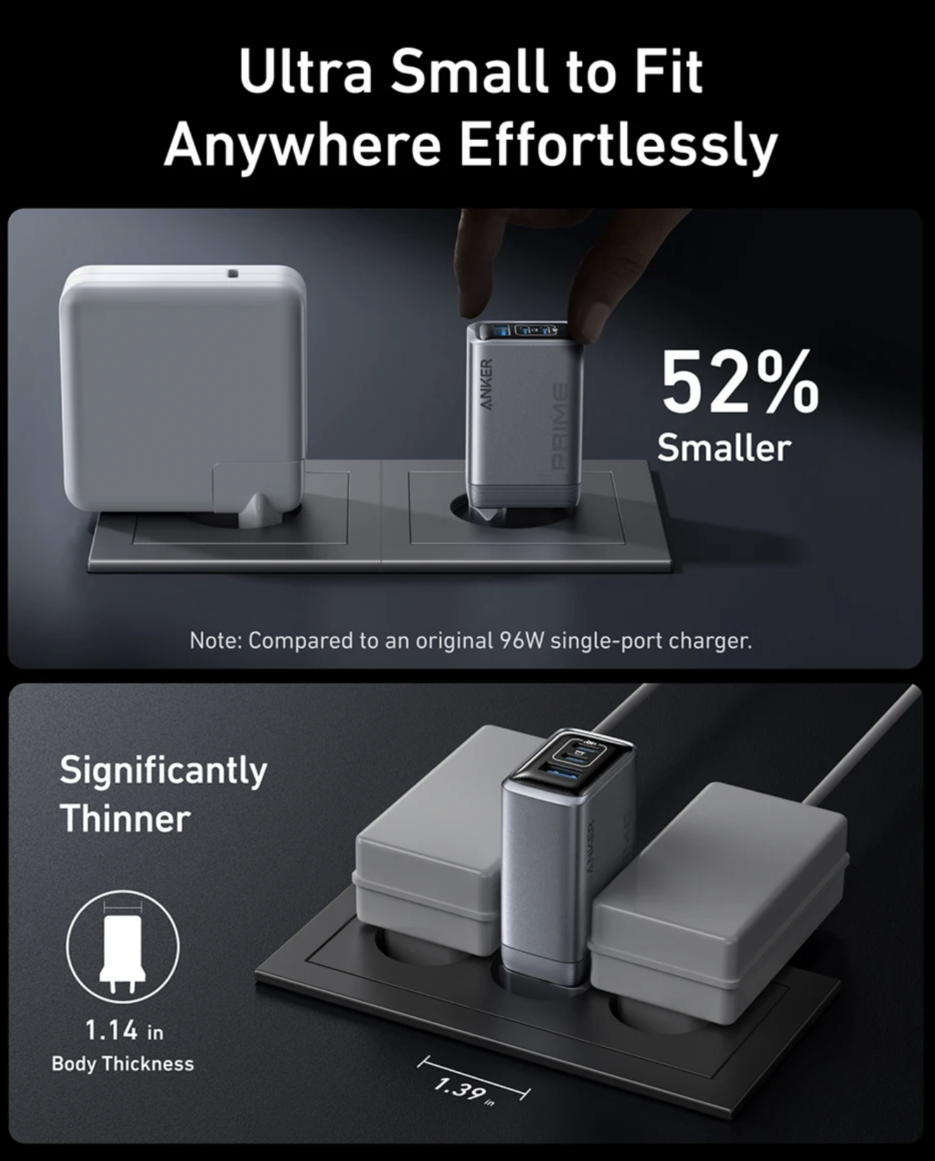 Мережевий зарядний пристрій Anker GaNPrime 100W Silver (A2688341) - фото 5 Мережевий зарядний пристрій Anker GaNPrime 100W Silver (A2688341) - фото 5