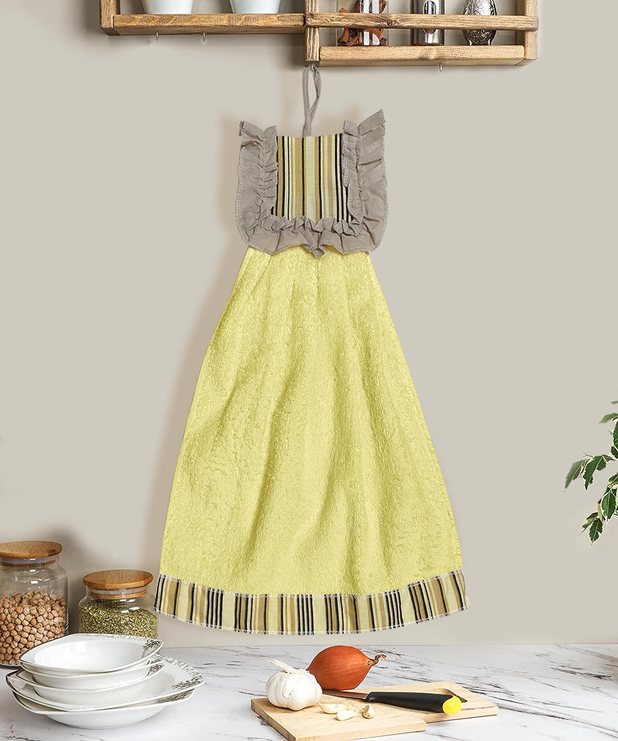 Набор кухонных полотенец Zastelli Платье с полосками махровые 34x50 см 4 шт. Желтый (21079)