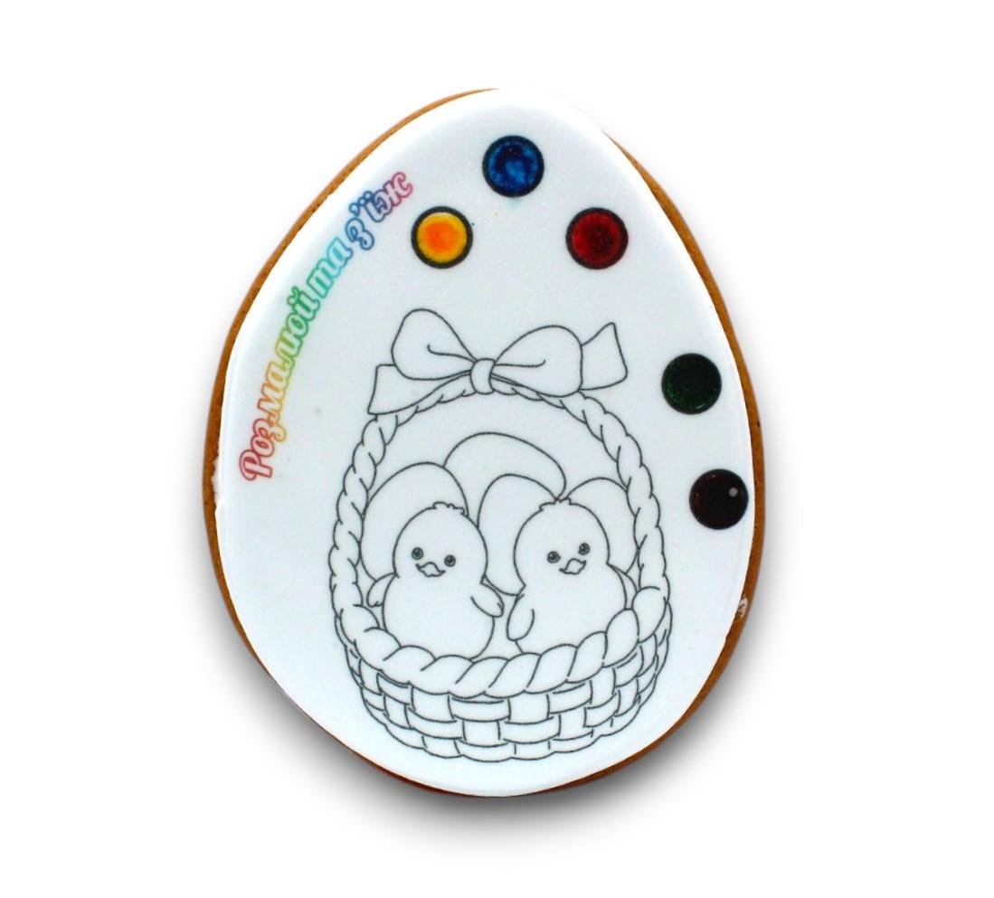 Пряник-розмальовка Крафт Печиво Великдень Кошик з писанками 85 г