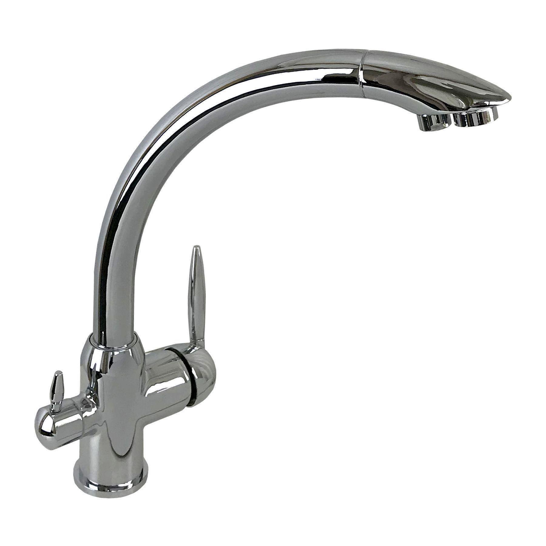 Змішувач для кухні на два виходи фільтр/вода GLux LAZER GLLR-0777 Хром (14963) - фото 3