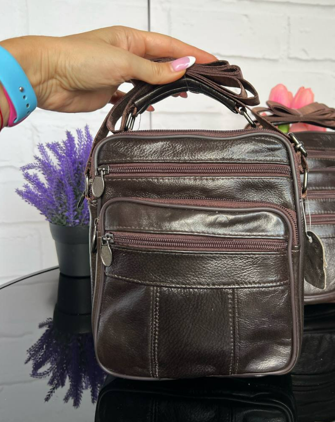 Сумка месенджер мужская кожаная через плечо из натуральной кожи 23х19х9 см Коричневый (2732414513) - фото 6 Сумка месенджер мужская кожаная через плечо из натуральной кожи 23х19х9 см Коричневый (2732414513) - фото 6