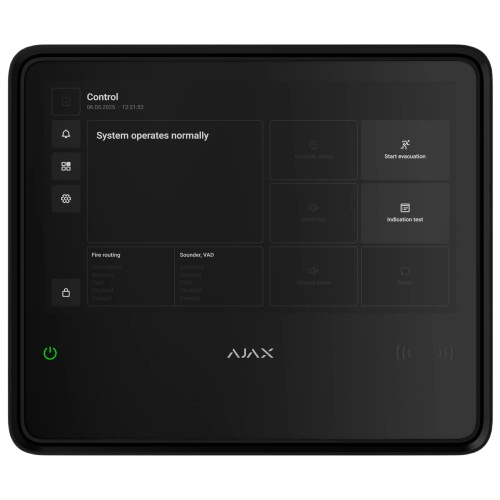 Централь пожарная Ajax EN54 Fire Hub Wi-Fi IP20 10,1" IPS 1024х600 110-240V Черный (31980320)