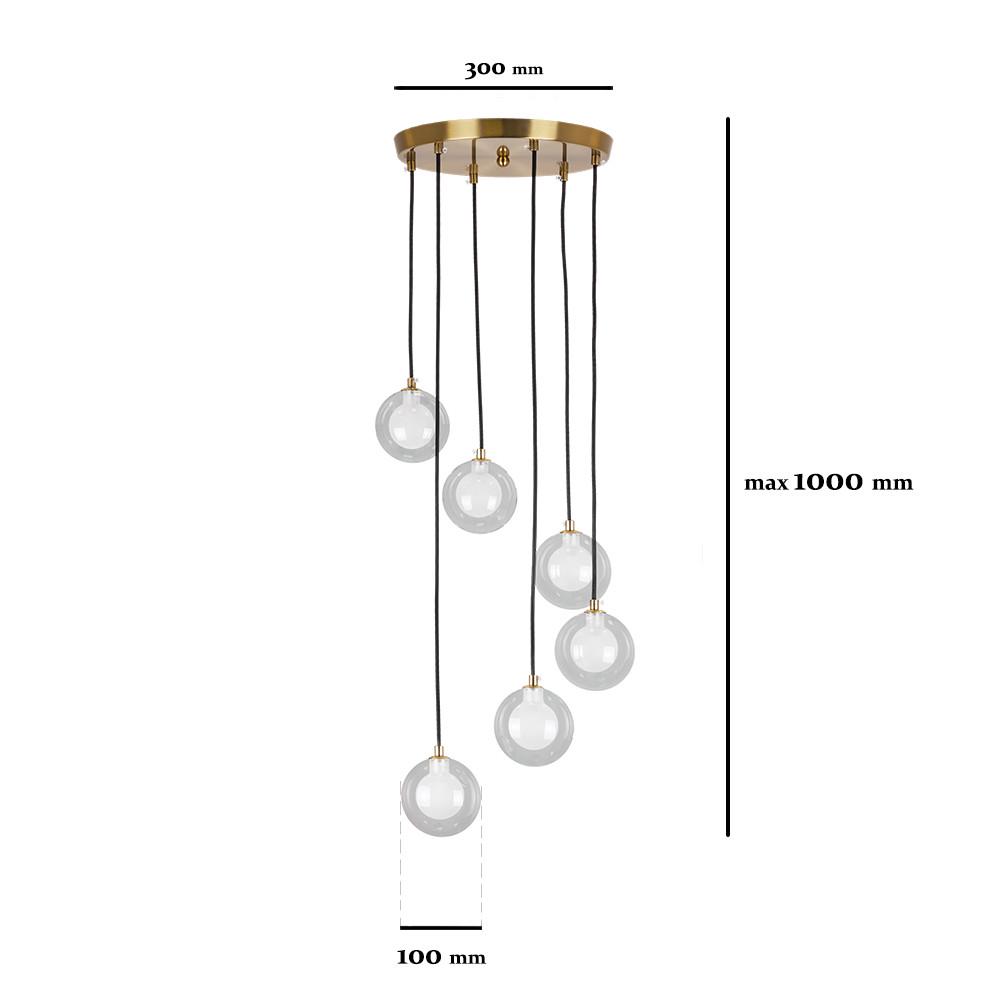 Підвісний світильник 761P1006F-6 BRZ+CLWH 300 Прозорий/Бронзовий - фото 2