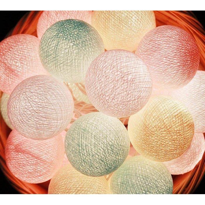 Гирлянда тайская CBL Baby Pastel 2,6 м 10 шариков на батарейках Гирлянда тайская CBL Baby Pastel 2,6 м 10 шариков на батарейках