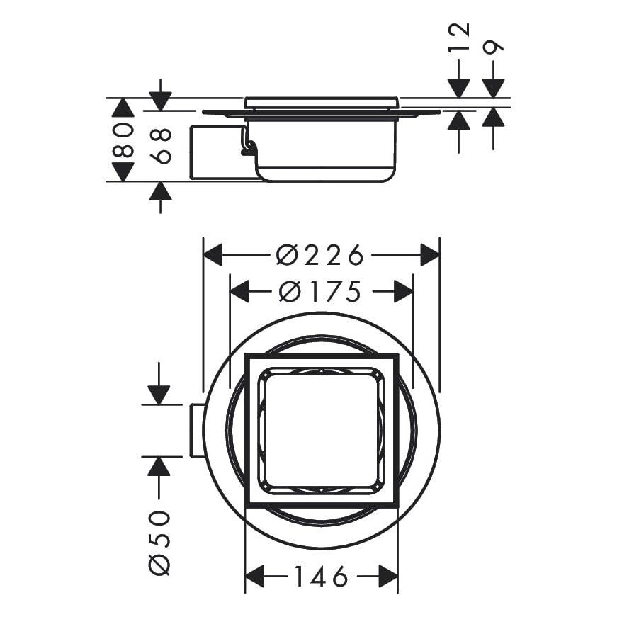 Трап для душа Hansgrohe RainDrain Spot 56055800 150x150 мм (148947) - фото 4