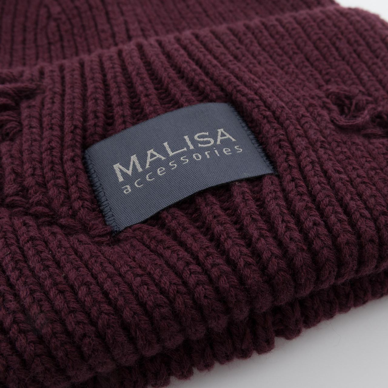 Шапка женская Malisa БРУНО без подкладки рваная с эмблемой на отвороте one size Марсала (269669) - фото 2 Шапка женская Malisa БРУНО без подкладки рваная с эмблемой на отвороте one size Марсала (269669) - фото 2