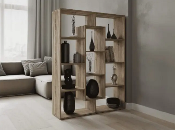 Этажерка для книг и декора на 10 ячеек Дуб Сонома (Р50б) - фото 1 Этажерка для книг и декора на 10 ячеек Дуб Сонома (Р50б) - фото 1