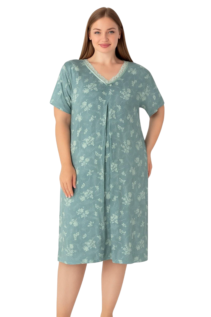 Нічна сорочка жіноча Cotpark Size Plus р. 6XL Мʼятний ( 12173X)